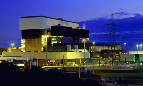 Heysham nuclear power station by night