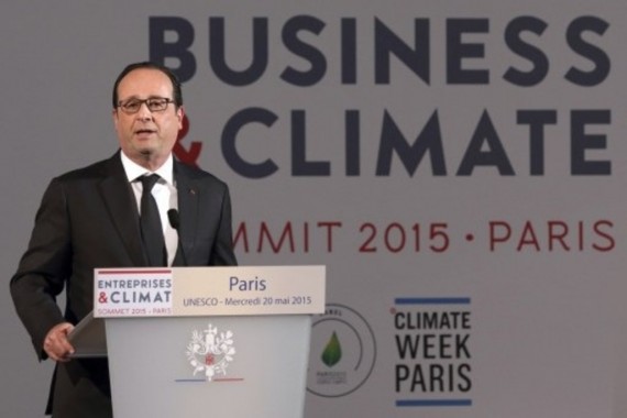 Réchauffement climatique des dirigeants d'entreprise réunis à Paris pour réclamer un prix élevé du carbone