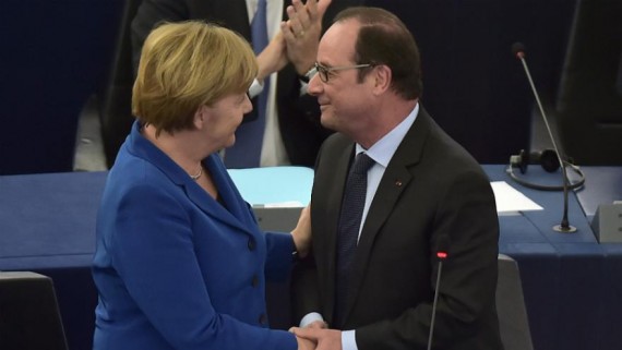 Parlement européen Merkel Hollande plus Europe