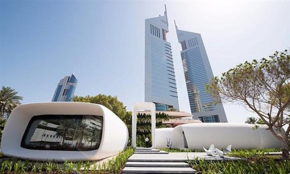 premier immeuble bureaux monde construit imprimante 3D Dubaï