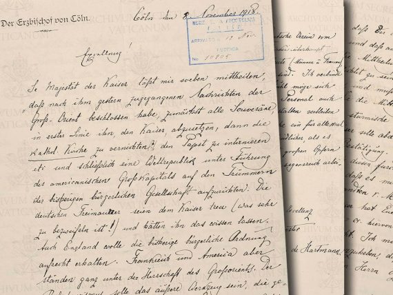 lettre complot franc maçonnerie monarchies Eglise Michael Hesemann Archives Vatican