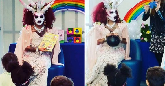 démon drag queen enfants bibliothèque
