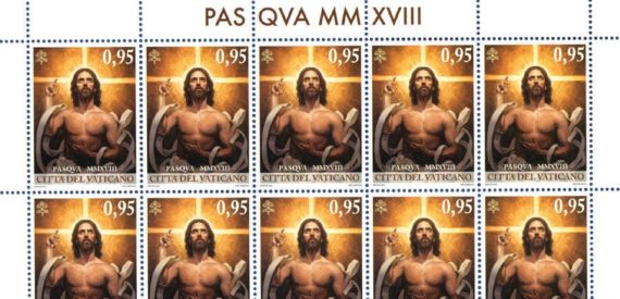 Jésus musclé timbre Pâques Vatican
