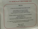 La photo : le menu du déjeuner de Noël aux parlementaires européens