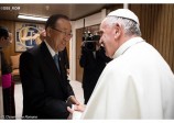 Ban Ki-moon salue le soutien du pape François aux Objectifs du développement durable (ODD) de l’ONU