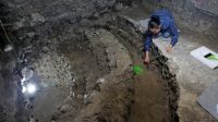 tour crânes humains site sacrifices humain aztèques Photo