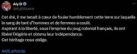 Le député LFI Aly Diouara rend hommage au FLN