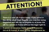 Une campagne de pub britannique pour que les migrants restent en France