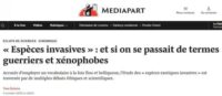 Mediapart et les « Espèces invasives » : une magie Antifa