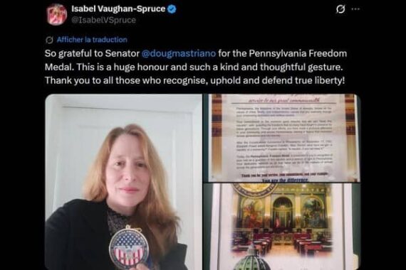 Vaughan-Spruce médaille liberté Pennsylvanie