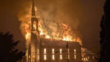 église détruite incendie Nouveau-Brunswick