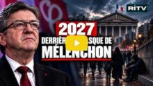 Derrière masque Jean-Luc Mélenchon