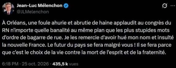 Mélenchon insulte militants RN